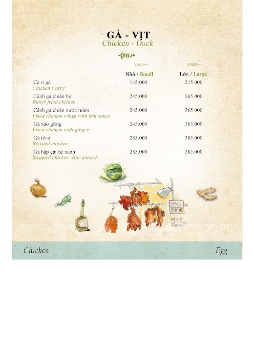 Bình An Village Resort Đà Lạt – MENU ĂN 2023