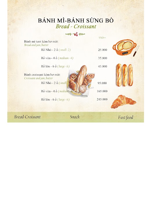 Bình An Village Resort Đà Lạt – MENU ĂN 2023