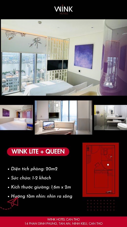 Wink Hotel Can Tho – .Wink Lite + Queen River view